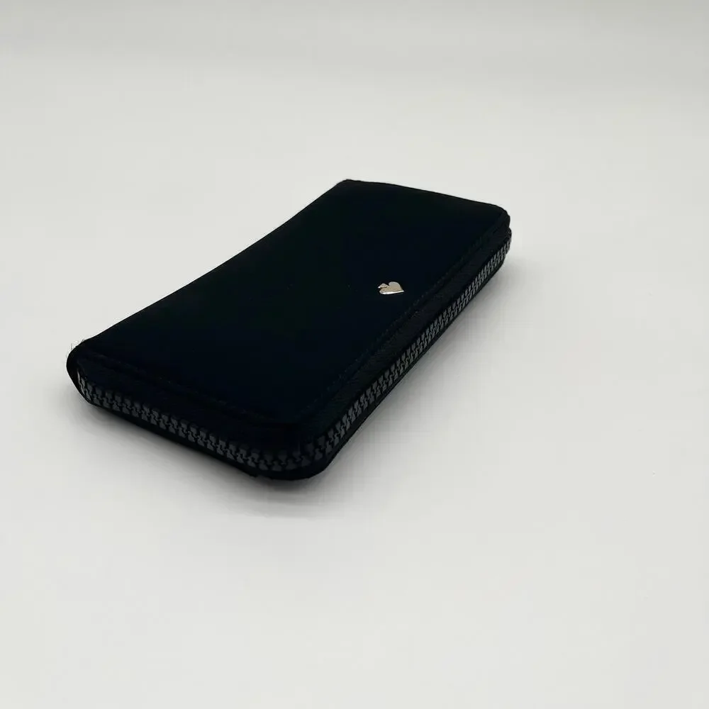 KATE SPADE NWOT Nylon Black Zip-Around Long Wallet, RETAILS $198